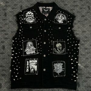 HARDCORE PUNK / CRUST PUNK STUDDED DENIM VEST